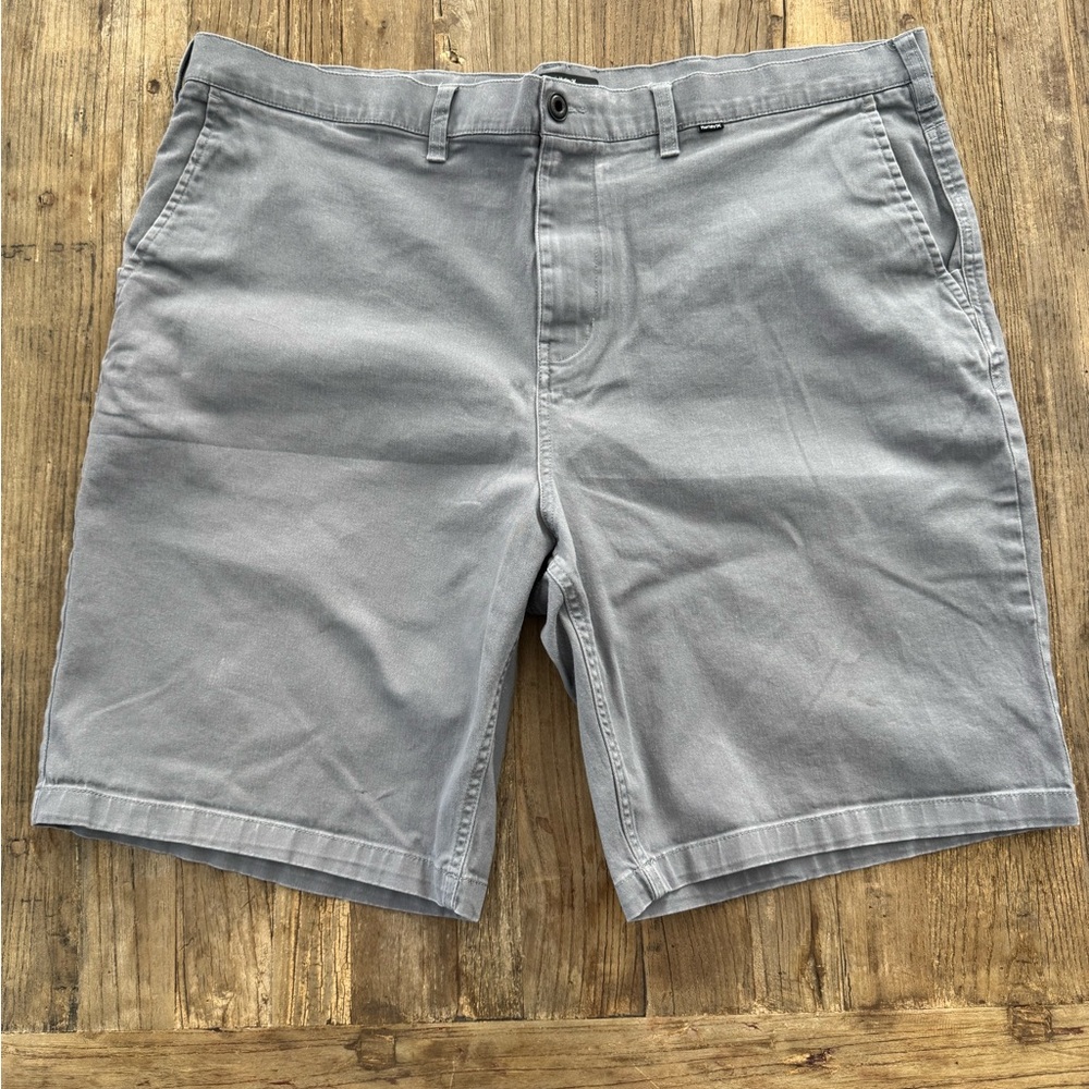 Hurley Gray Flat Front Shorts Classic Design
